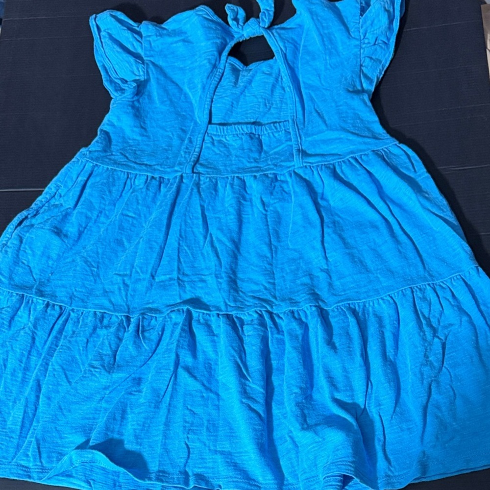 Cat & Jack Vibrant Blue Girl’s Dress w/ Keyhole Back - Size 7/8 - Picture 4 of 6